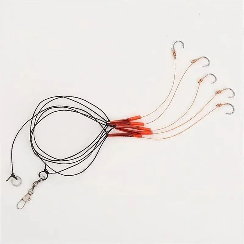 5 STÜCK Angelhaken aus Kohlenstoffstahl mit 5 kleinen Haken Rigs Wirbel Angelköder Pesca Lure String Haken 5 # -13 # – Detail 10