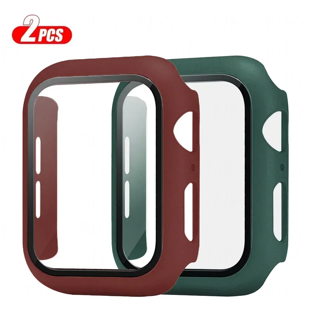 Premium Tempered Glass Screen Protector and Cover for Apple Watch - 2-Piece Set