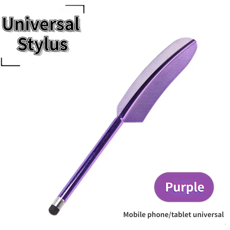 Capacitance Pen Universal Tablet Touch Screen Pen Styluses Capacitive Pen Mobile Phone Fashion Feather Shape Plastic Painting