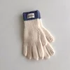 Winter Wool Kids Solid Gloves Thicken Children Baby Plush Furry Full Finger Knitted Mittens Autumn Outdoor Hand Warmer for 6-12Y 6