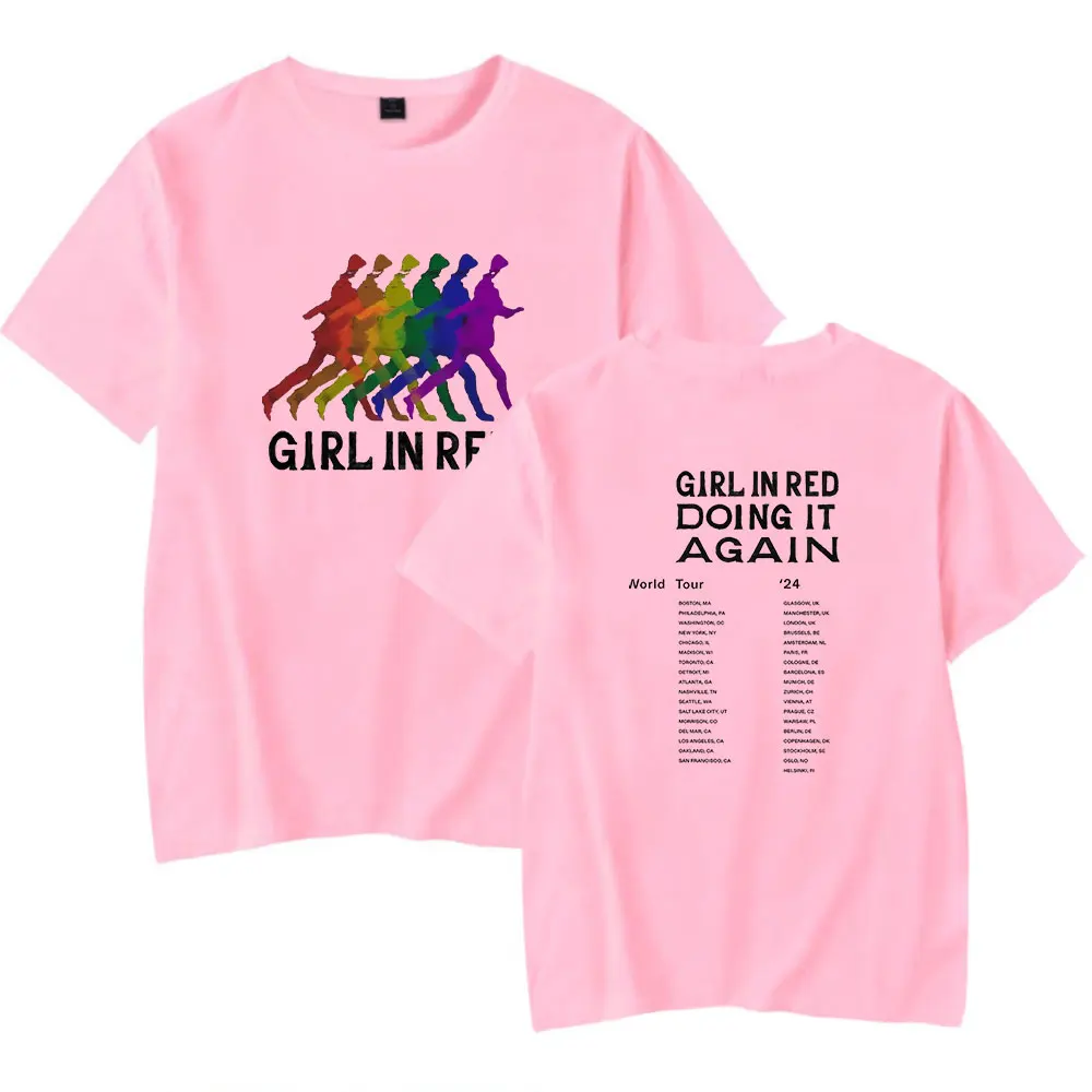 girl in red Tシャツ サイズL Girl In Red Rainbow Silhouette Tee Doing It Again World Tour