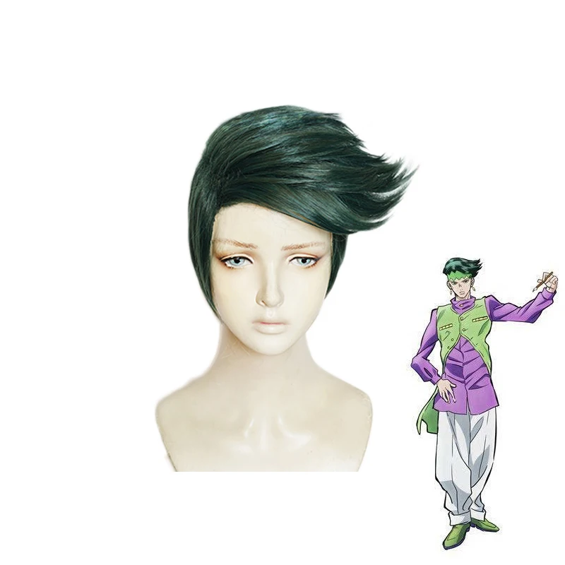 

JOJO's Bizarre Adventure Golden Wind Rohan Kishibe Wig Cosplay Costume Heat Resistant Synthetic Hair Men Women Party Wigs