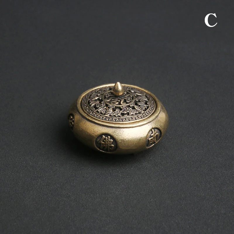 Bruciatore Di Incenso A Riflusso In Lega Di Zinco – Forma Di Loto, Stile Vintage, 7x7 Cm – Bronzo