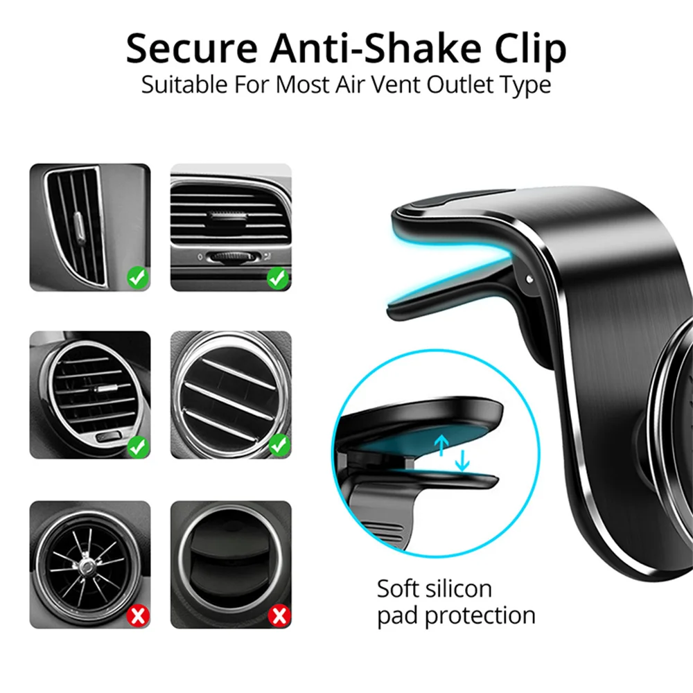 Magnetic Car Phone Holder Air Vent Clip Mount Rotation Cellphone GPS Support For Xiaomi Red Mi Huawei Samsung Phone Stand