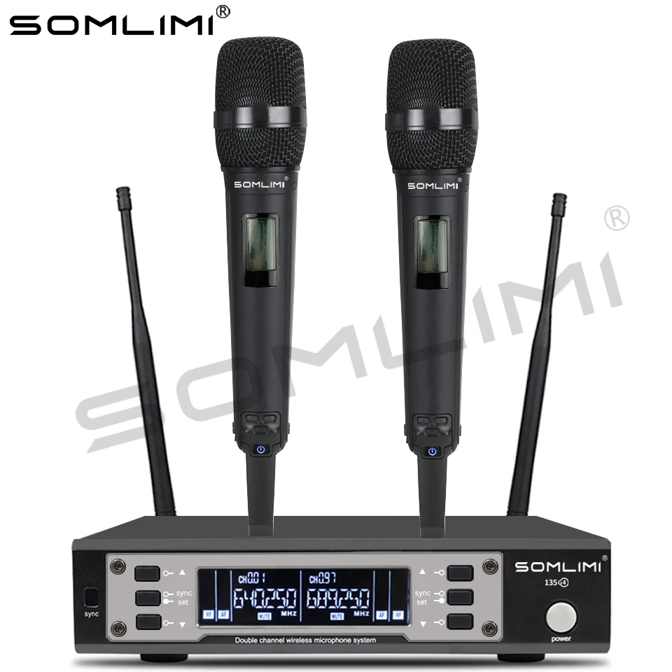 SOMLIMI 싱글 리시버 더블 핸드 헬드 마이크, 다중 색상 하이 퀄리티, EW135G4