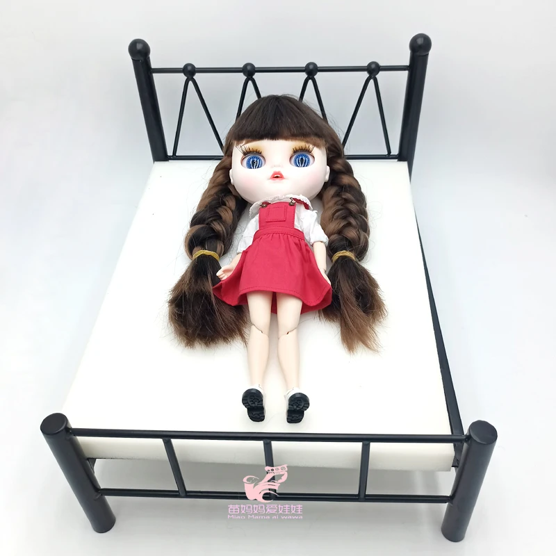 Blythe Doll House Furniture Metal Bed Chair For Barbie 30cm Doll Ob11 Accessories