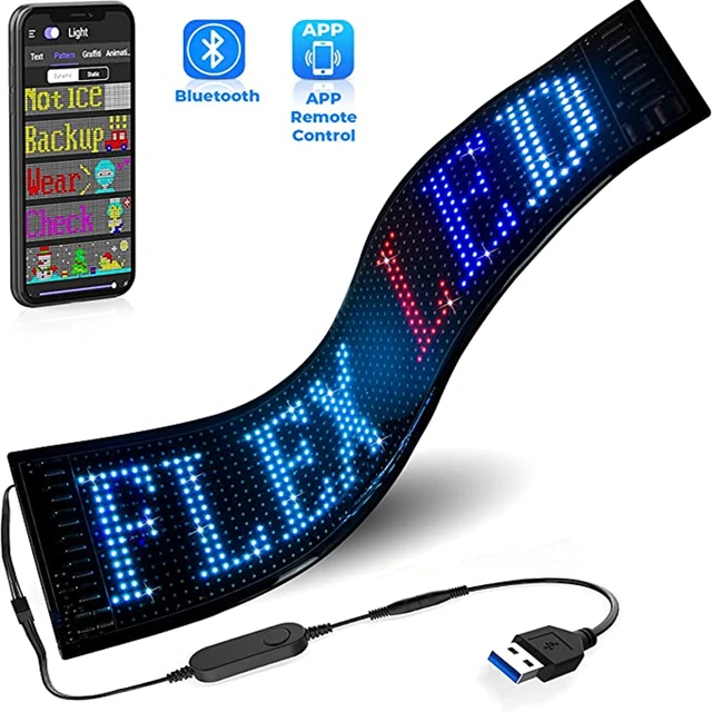 USB 5V Bluetooth App Control LED Matrix Panel Scrolling RGB Light Signs for  Car Text Pattern Animation Advertising LED Display - AliExpress