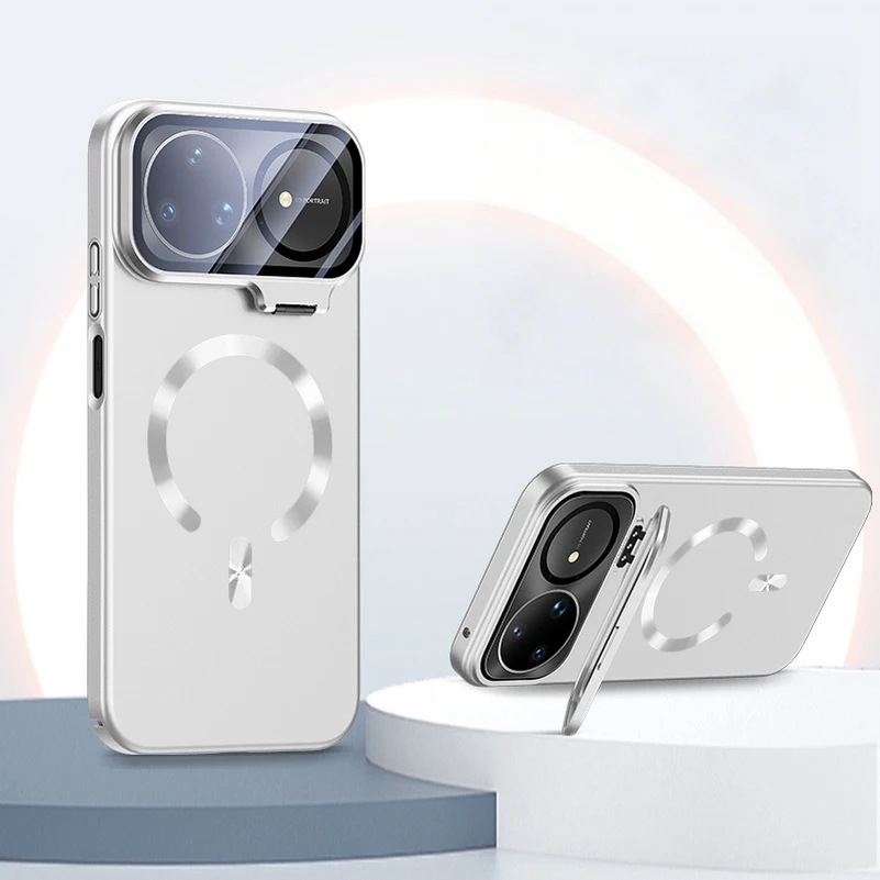 Scratch-Resistant Back Plate with Invisible Camera Holder and Magsafe Ring Protective Case