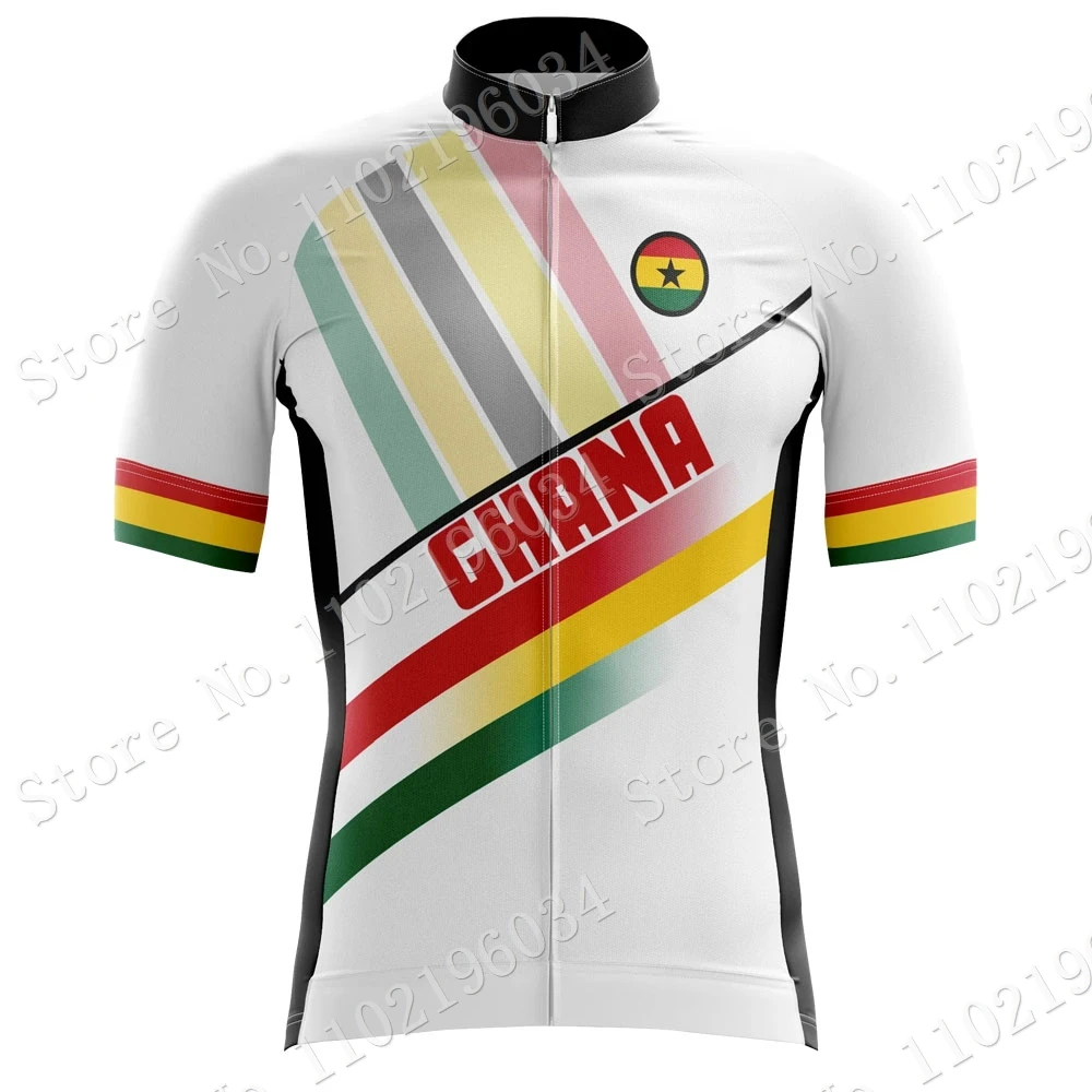 Ghana Team Cycling Jersey Set Short Sleeve Mens Summer White Clothing Road Bike Shirts Suit Shorts MTB Maillot Culotte
