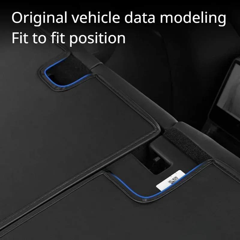For Tesla Model3 Highland Rear Seat Back Cover Leather Backrest Protector All Weather Split Dog Liner Pet Mat Anti-kick Pad