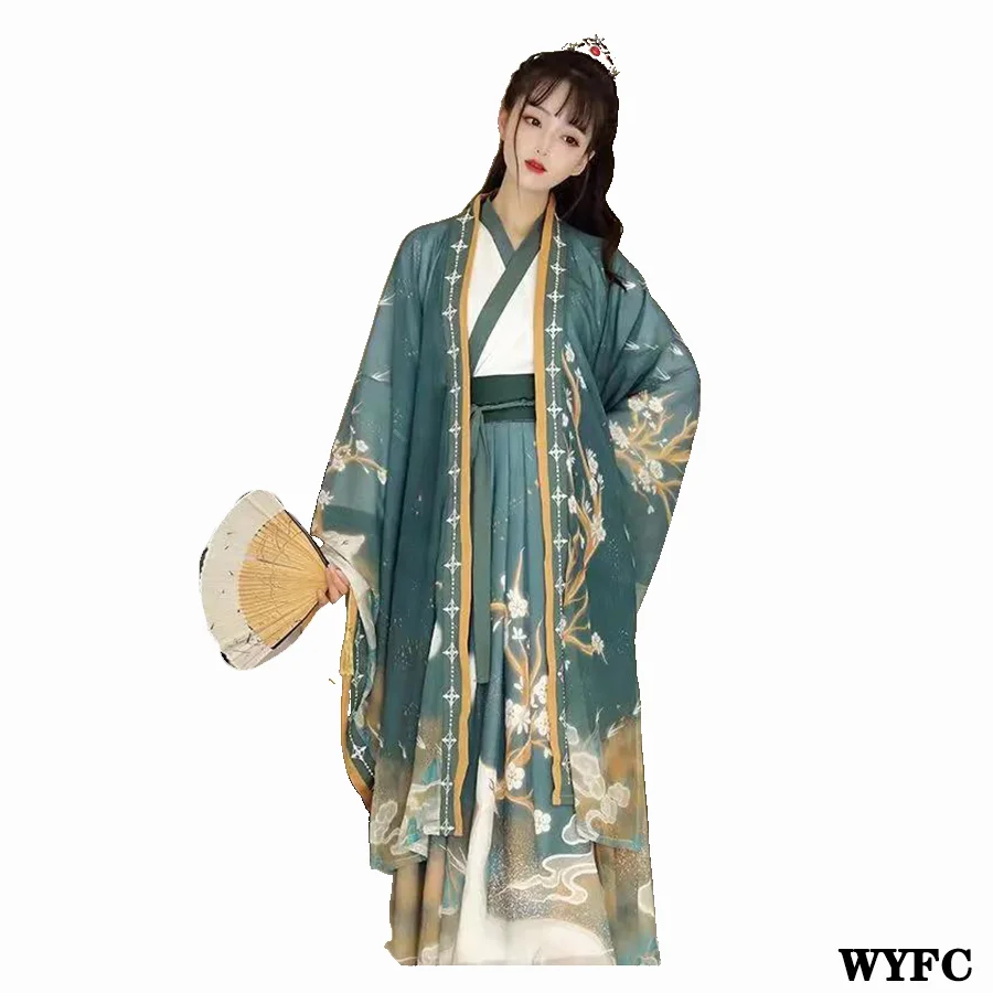 Ancient Hanfu Gradient Elk pattern Fairy Skirt China Traditional Women\'s Clothing Princess Dress Stage Performance Show Cosplay