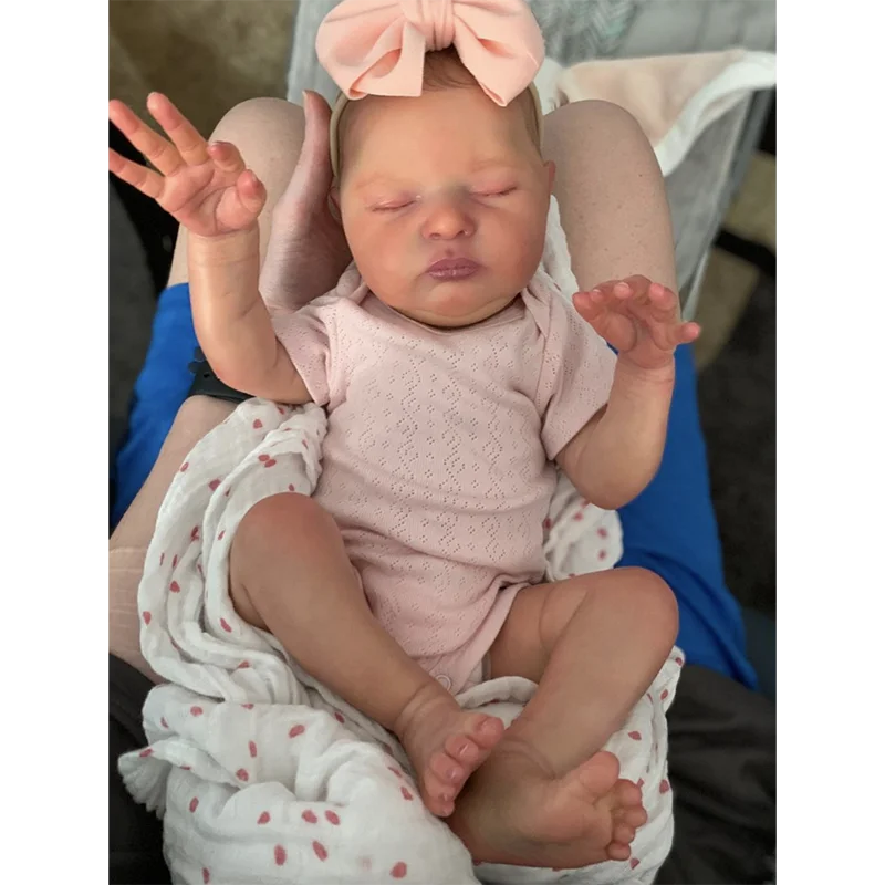 

Куклы реборн 48 см, реалистичные мягкие силиконовые виниловые реалистичные куклы для новорожденных, Лаура Реборн, куклы для маленьких мальчиков и девочек, волосы с ручной росписью