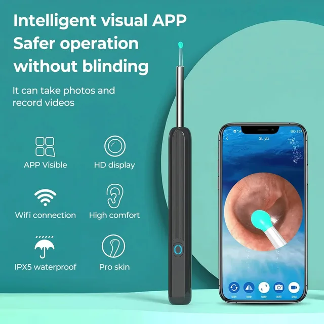 Wireless Smart Visual Ear Cleaner 1080P Ear Stick Otoscope NE3 Ear Wax Removal Tool Earpick Camera Ear Endoscope for iOS Android 2