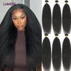 40" Kinky Straight Hair Bundles Deal Virgin Human Hair Weave Bundles 1/3/4 PCS Brazilian Yaki Natural Hair Extensions Thick End 1