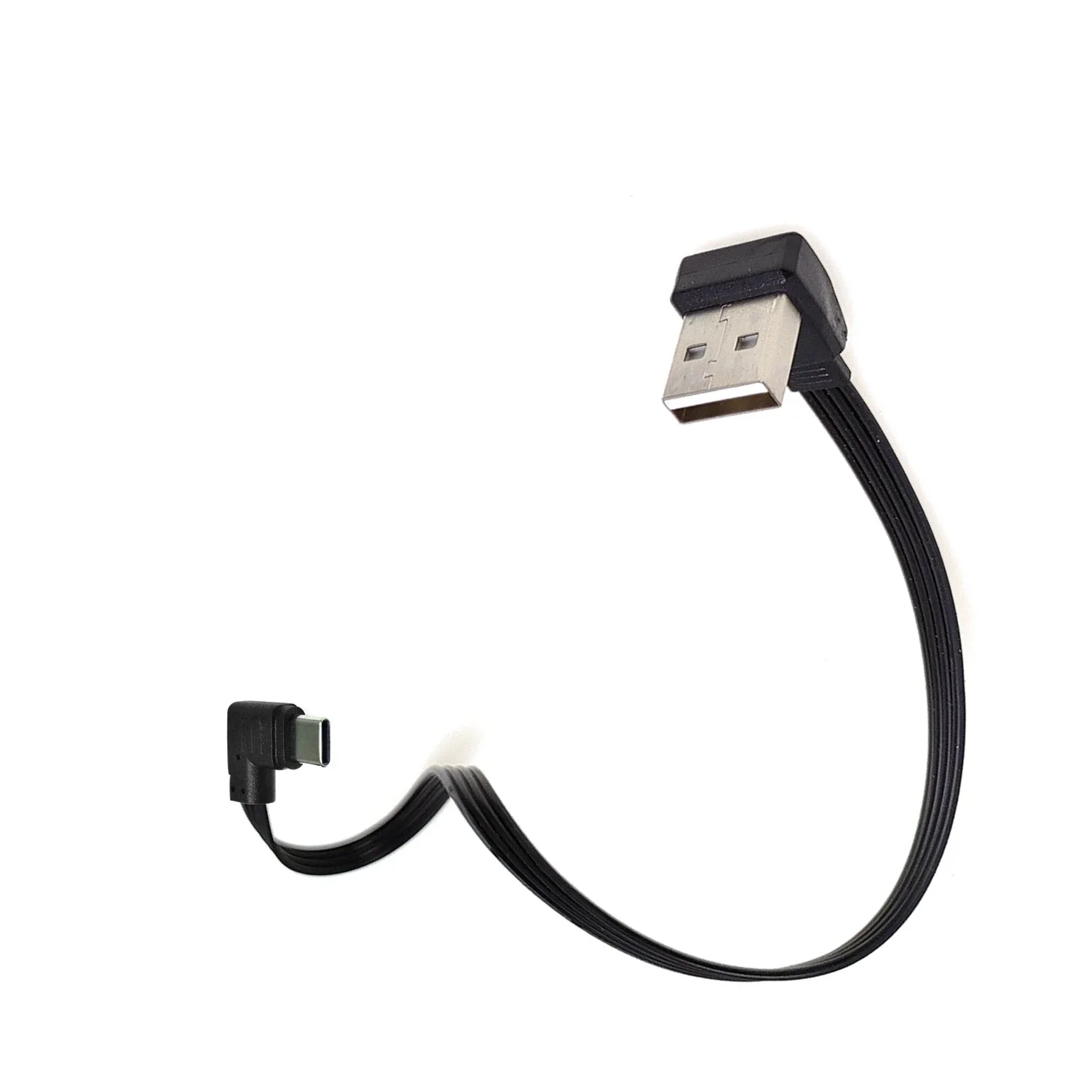 Cabo de Dados Flat Curva 90 Graus Cabo de Carregamento Adaptador Usb am Cotovelo tipo c Straight End 10cm100cm - Imagem 6