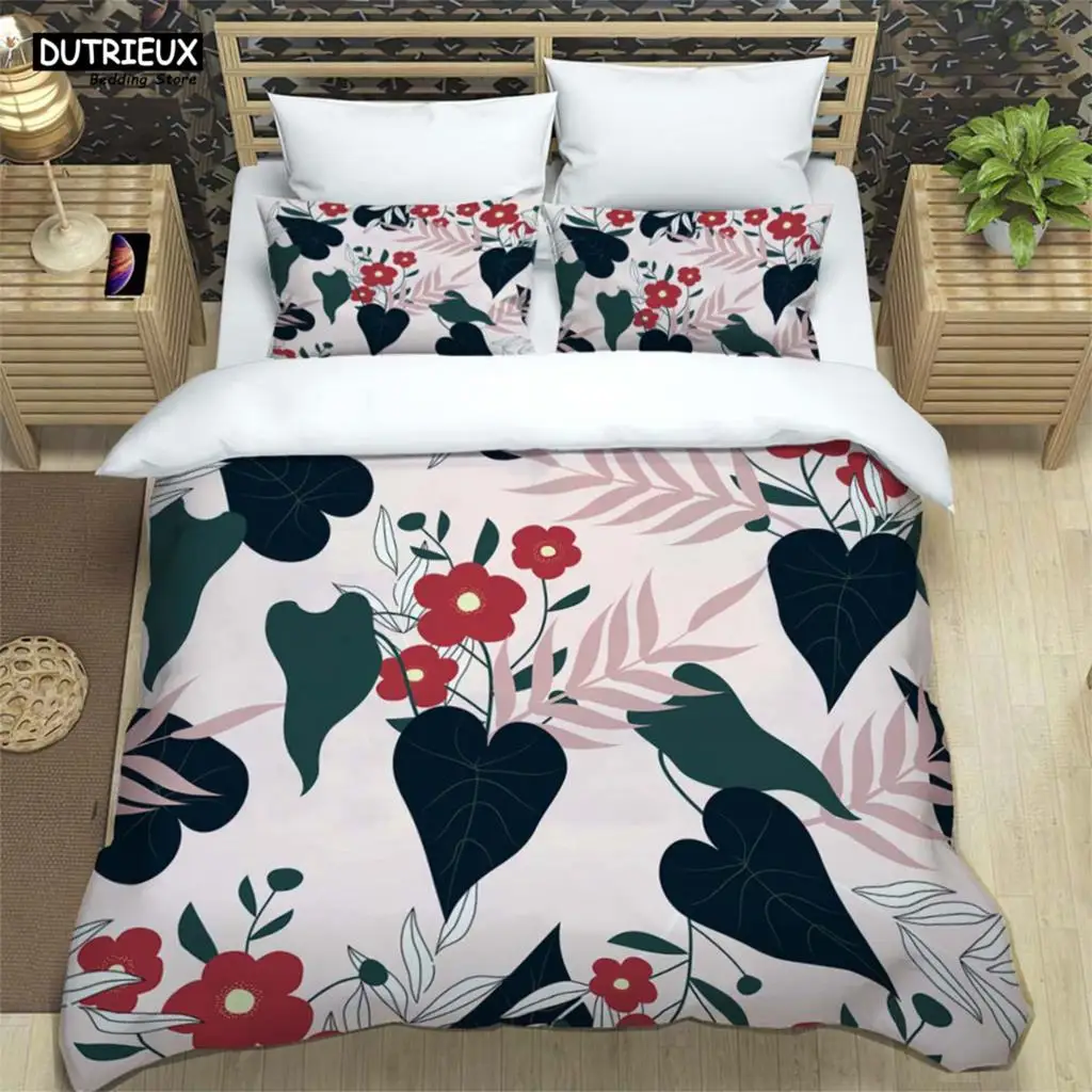 

Abstract Floral Digital Printed Polyester Bedding set, Three Piece set, soft, atmospheric, comfortable, And Soft Couple Gift