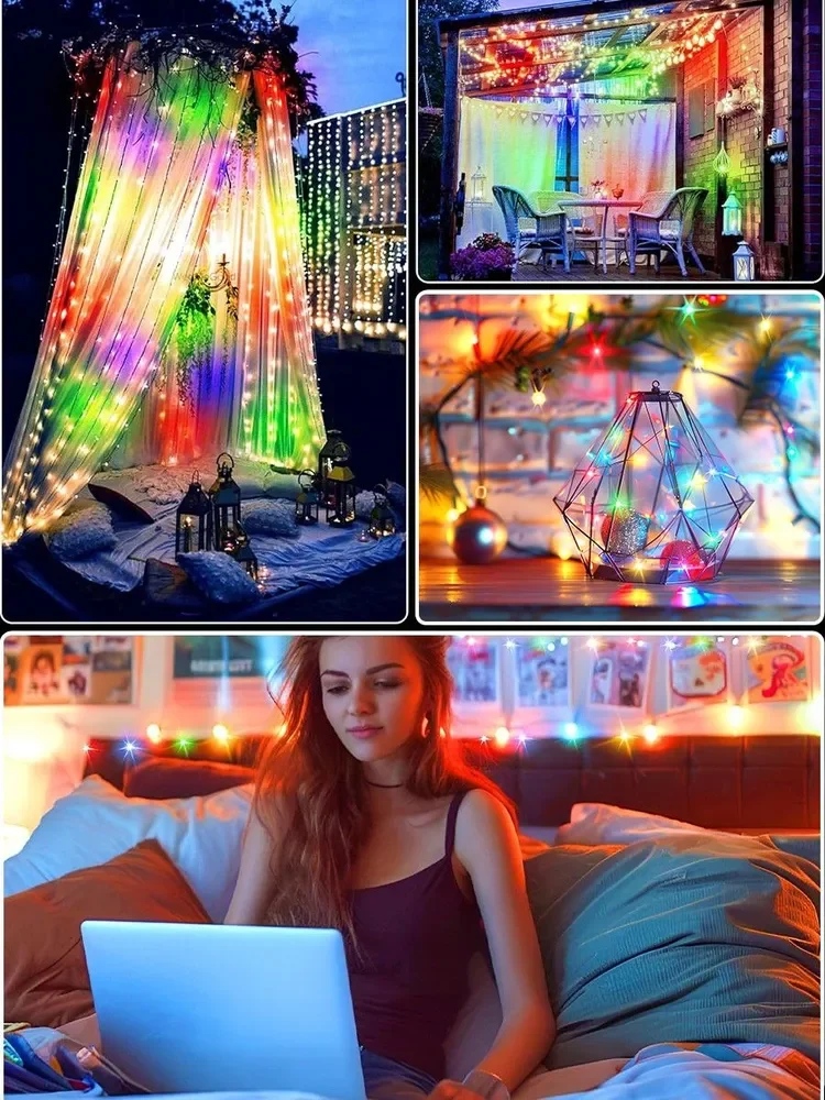 USB LED String Lights Copper Silver Wire Garland Light Waterproof Fairy Lights For Christmas Wedding Party Decorative