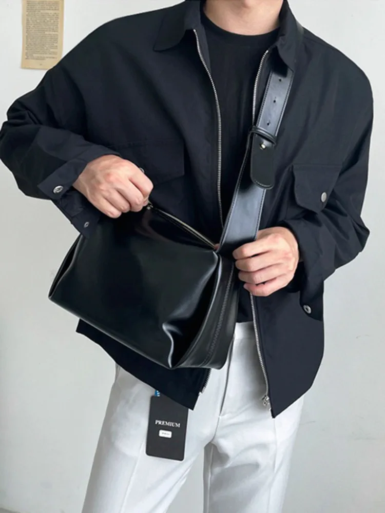 SYUHGFA Solid Color Coat Men's 2024 Spring Summer Loose Turn-down Collar Coat Korean Style Trend Male Jacket Casual Tops