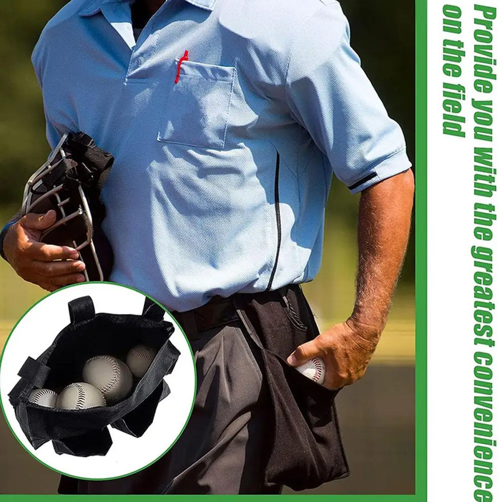 

Baseball Umpire Ball Bag Black Baseball Softball Umpire Bag Accessories Ball Bag Equipment Durable Professional Men Referee F6v4