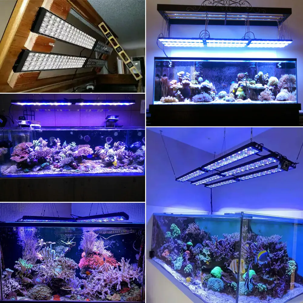 PopBloom WiFi Led Aquarium Light Full Spectrum Marine Aquarium Lamp For 60-240cm Reef Corals Seawater Led Fish Tank Lights