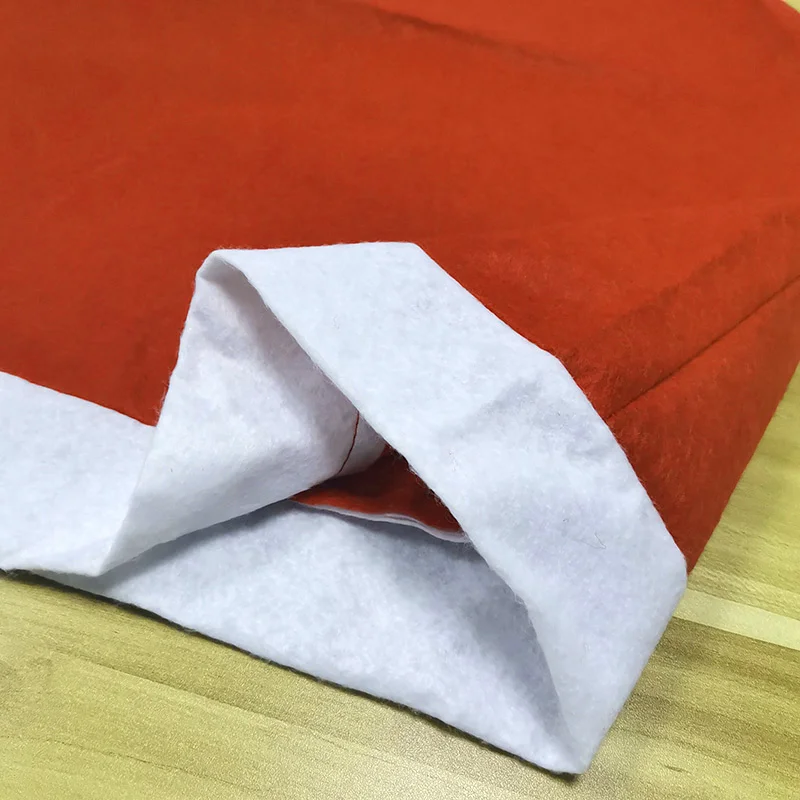 (1pcs) 60cm*50cm Red Christmas Hat Chair Back Cover Xmas Home Handmade DIY Christmas Festival Decorations Holiday Gifts