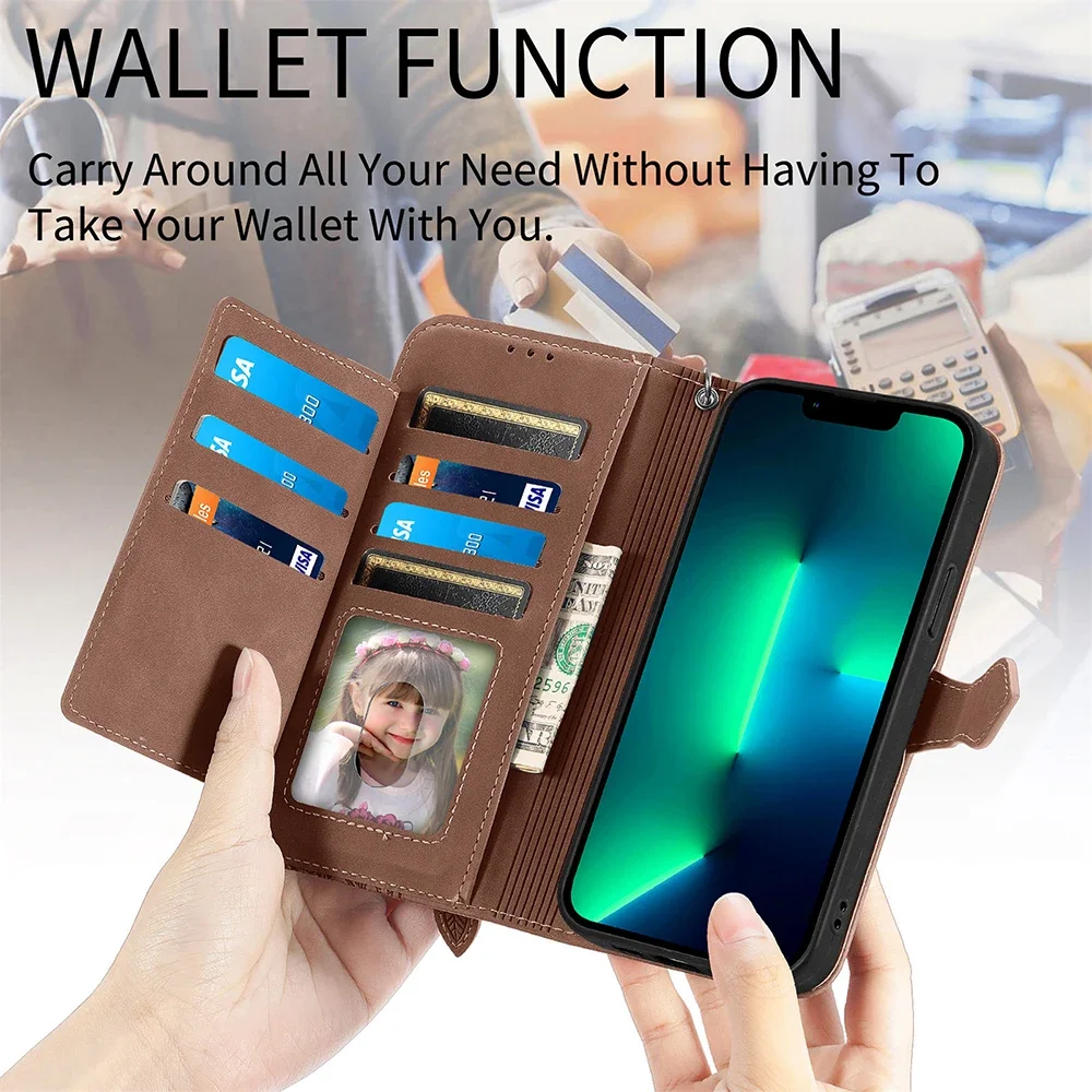 Luxury Leather Wallet Flip Phone Case – Premium Design, Enhanced Protection