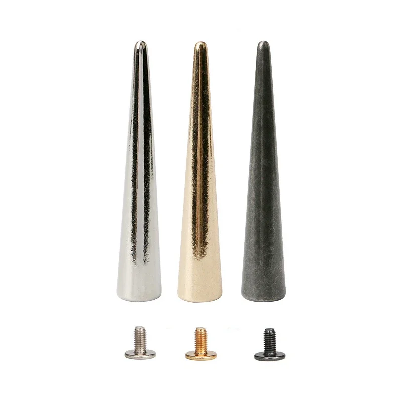 Tachuelas De Remache De Ropa Punk De Bala Plateada Con Tornillos Para