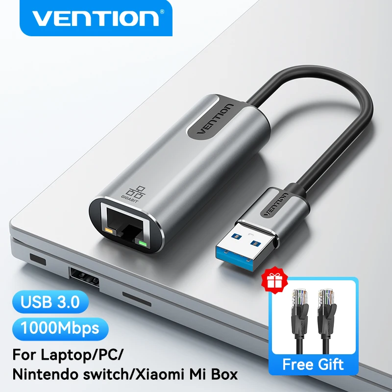Vention Usb Ethernet Adaptador Usb 3.0 Placa de Rede para Rj45 Velocidade 1000m Adaptador Lan para Windows Mac Xaiomi Ethernet Usb Adaptador