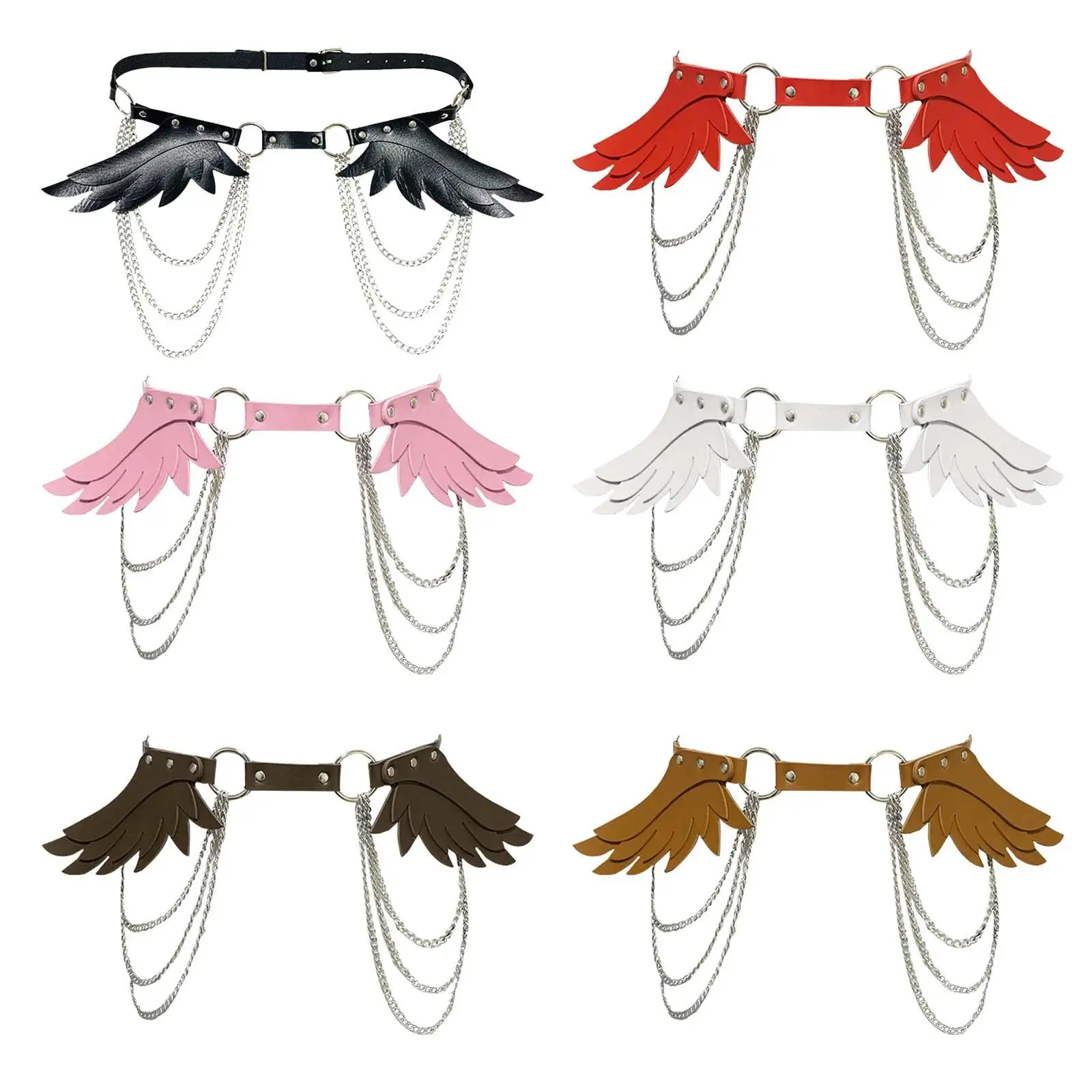 

Punk Waist Chain Belt for Women PU Leather Waist Harness Punk Rock Belt Gothic Belt for Pants Jeans Cosplay Rave Outfit