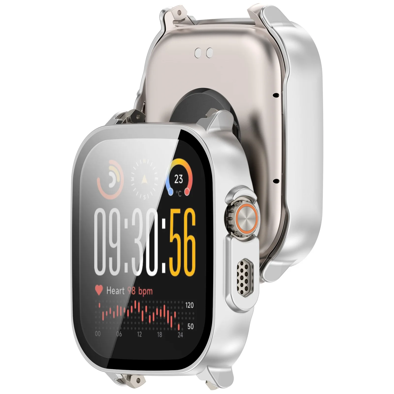 Durable PC + Tempered Glass Protective Watch Case with Screen Shield