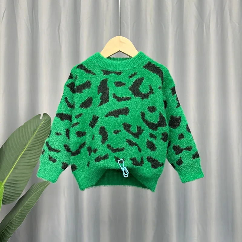 

Autumn winter New Baby Boys Girls Clothes Boys Sweater Toddler Knit Sweater Children Warm Plush Sweater Pullover Tops 2-11Years