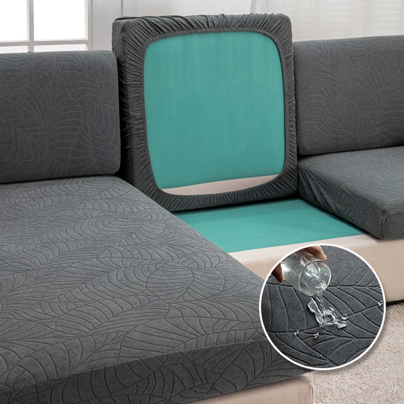 1pcs Water Repellent Cushion Cover Leaf Pattern Jacquard Sofa Seat Cover for Living Room L-Shaped Sofa Backrest Sofa Protector 6