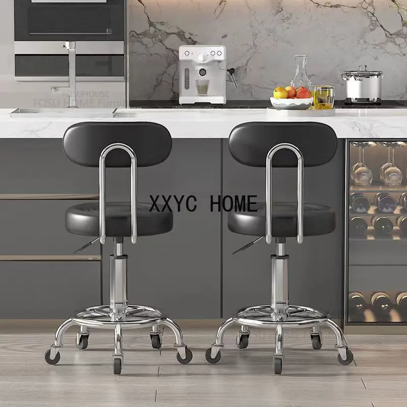 

Luxury Salon Furniture Modern Simple Barber Chairs Hair Salon Special Pulley Beauty Stools Creative Bar Back Lifting Bar Chair A