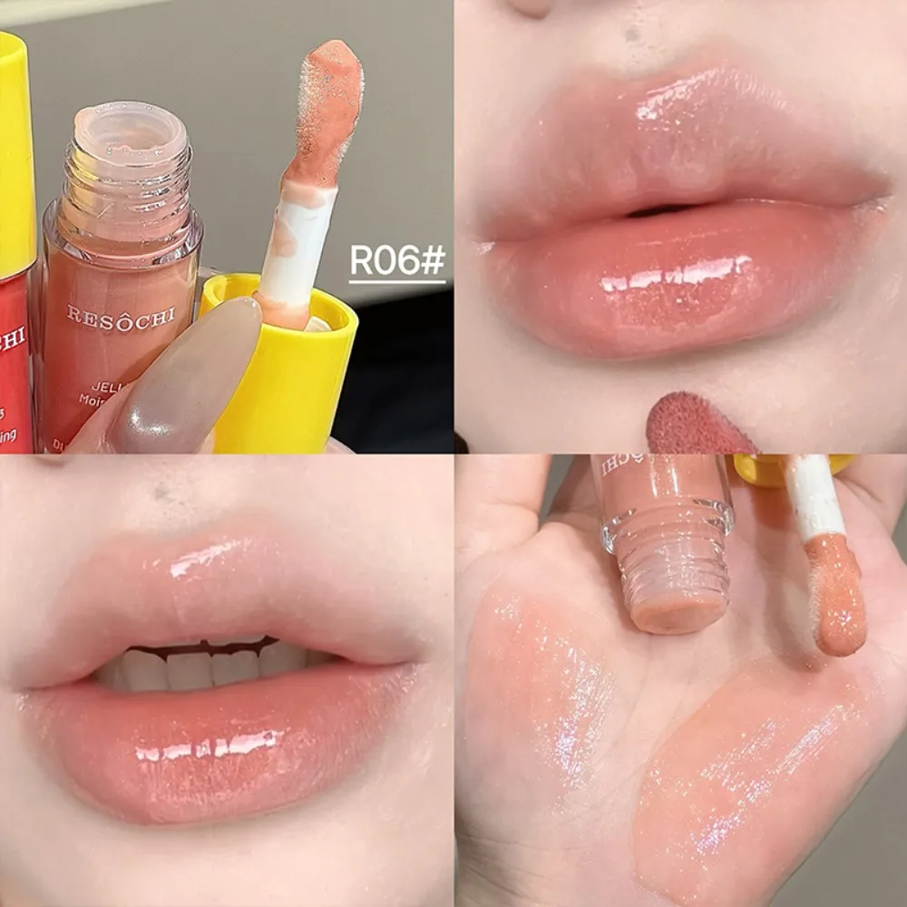 IJzige, transparante lipolie, waterglans, spiegelglans, nude vloeibare lippenstift, natuurlijke, transparante glans en hydraterende lipgloss, Koreaanse lippen make-up_voghion.com