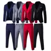 Korean Style Men Blazer Vest Pants Set Casual Business Buttons Cuff Blazer Vest Trousers Men Suit Wedding Groom Formal Suit 5