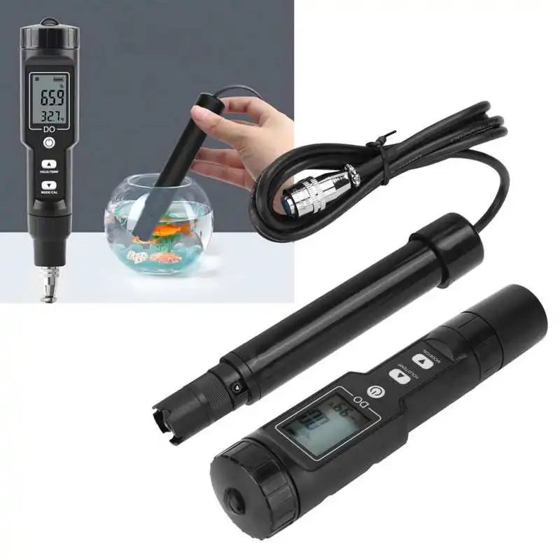 Digital Dissolved Oxygen Meter Detector Water Quality Tester with Temperature Detection e