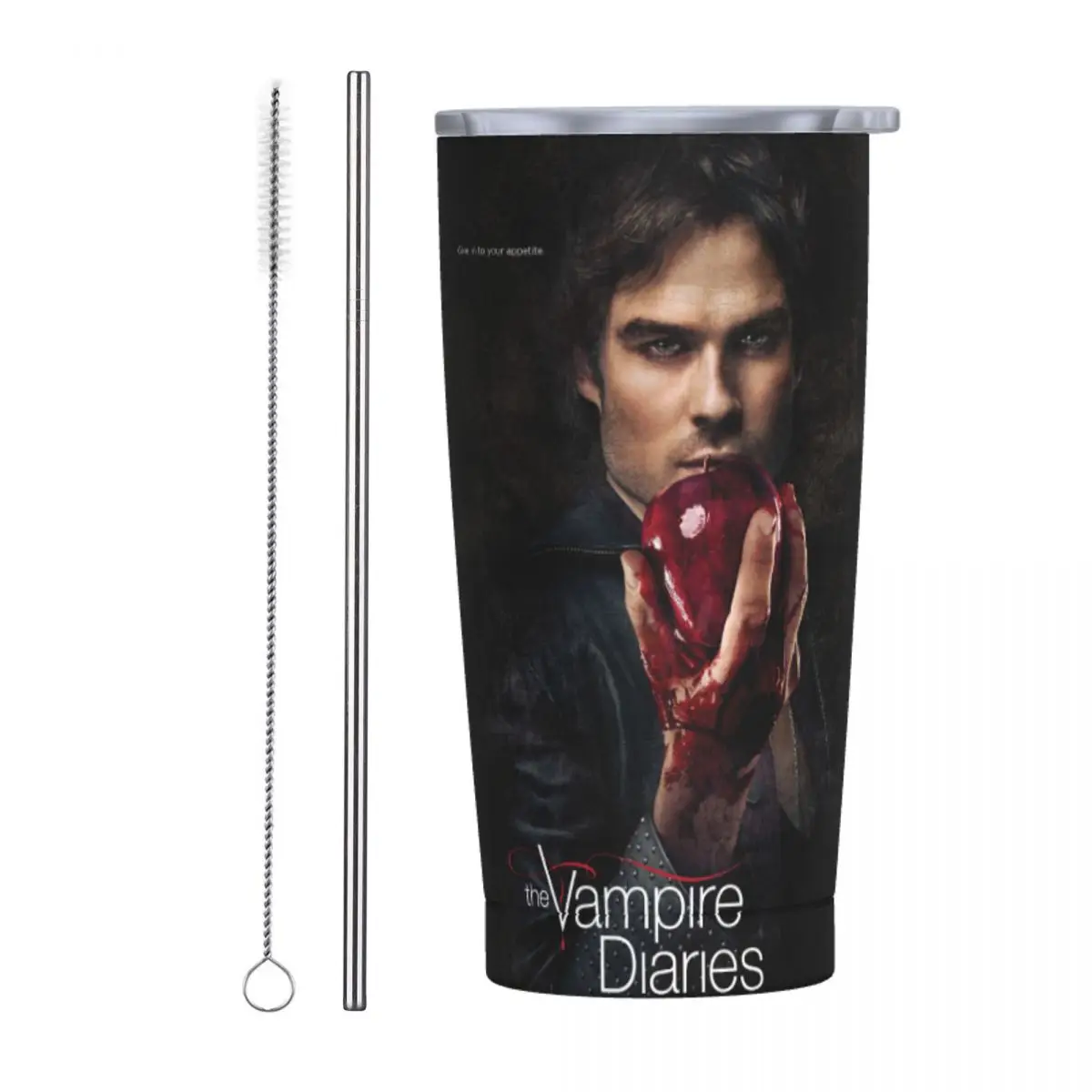 DamonSalvatoreTheVampireDiariesInsulatedTumblerwithStrawsLid