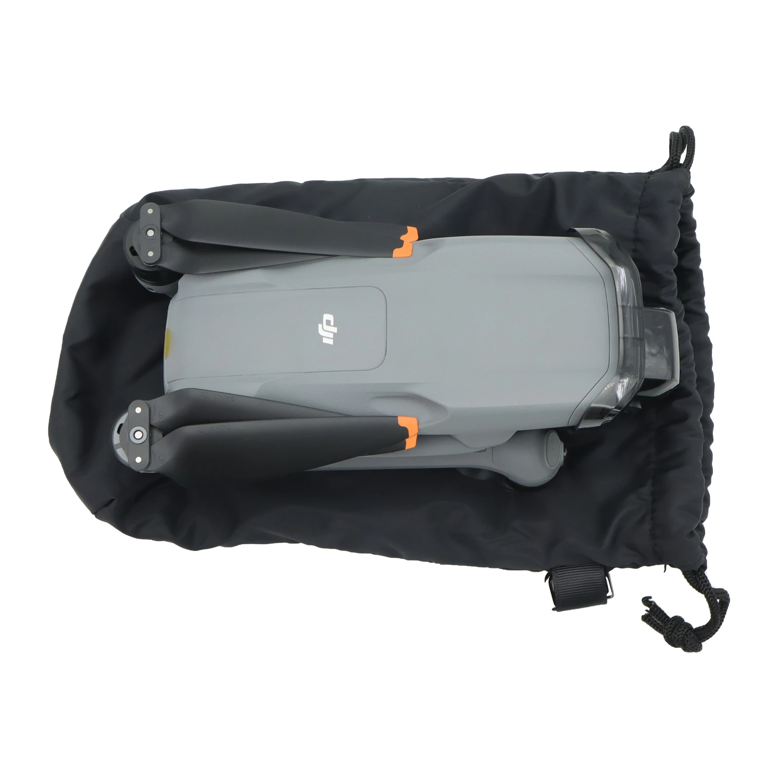 Intérieur rembourré d'un sac de transport pour drone DJI Mini 4/3 Pro/Air 2/3, montrant les compartiments.