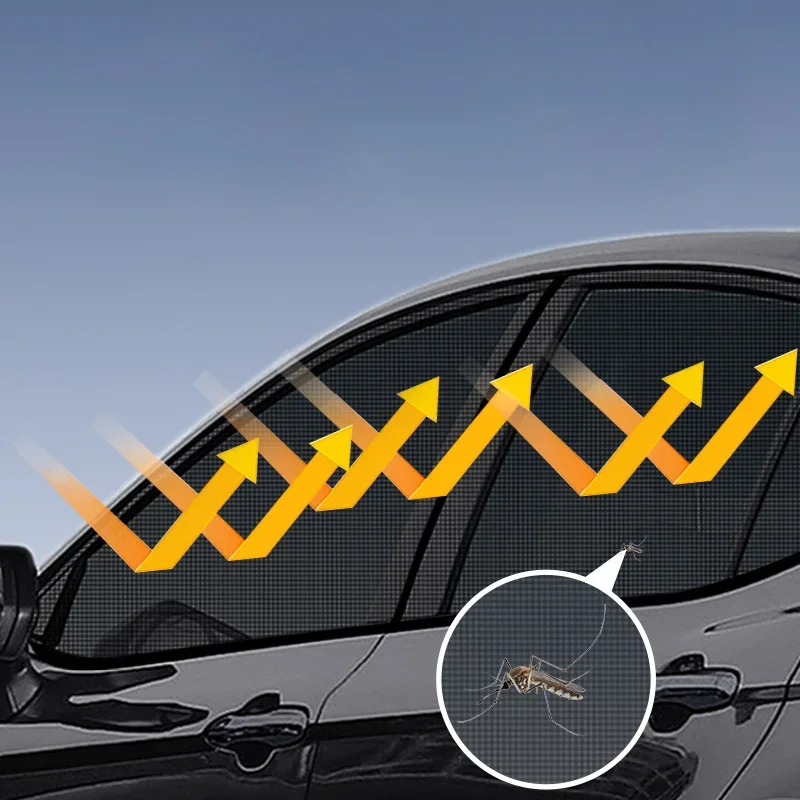 Car Window Sunshade 4PC Universal UV Protection Mesh Window Shade Anti-Mosquito Privacy Sun Visor for Car Side Windows