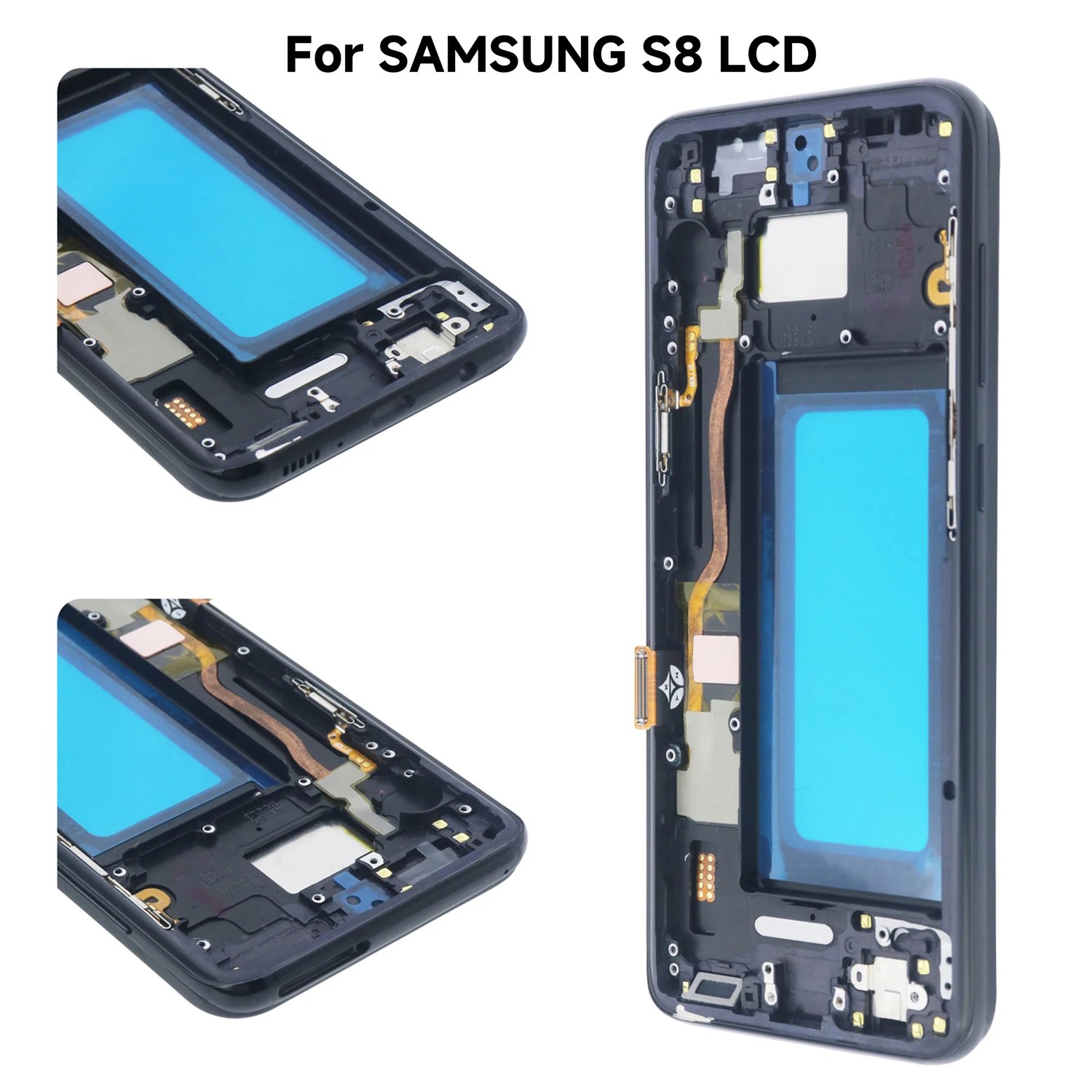 TFT 품질 LCD 터치 스크린 디지타이저 교체, 삼성 S8 G950 G950F 디스플레이 S8 플러스 G955 G955F 용 프레임 포함 S8 LCD