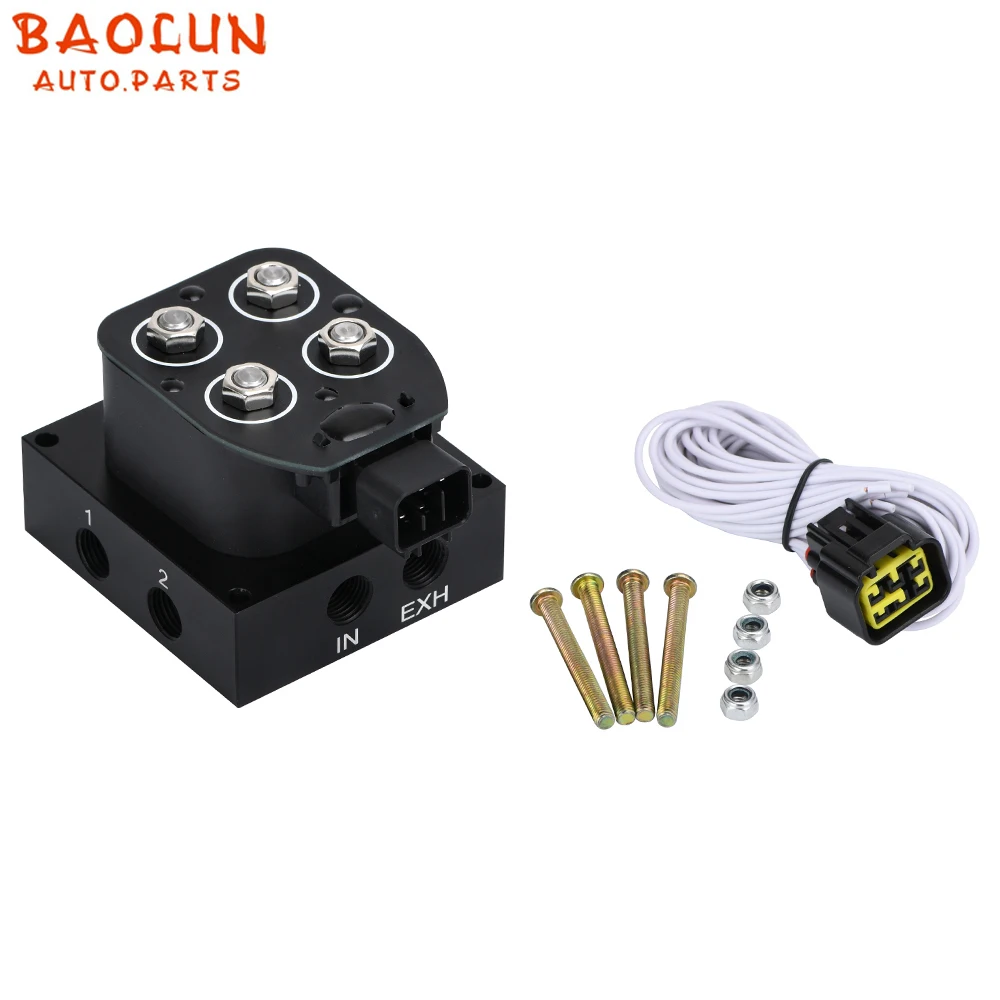 

BAOLUN Auto/motorcycle 12V Solenoid Valve Air ride Suspension manifold valve (0-200psi) Control Air Bag Suspension