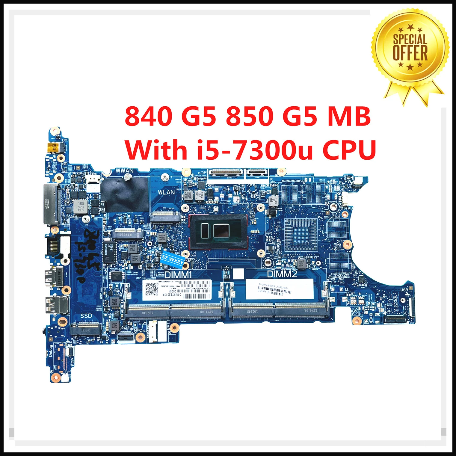 Carte mère Intel i7 8eme gen pour HP Elitebook 850 G5 L15520-601