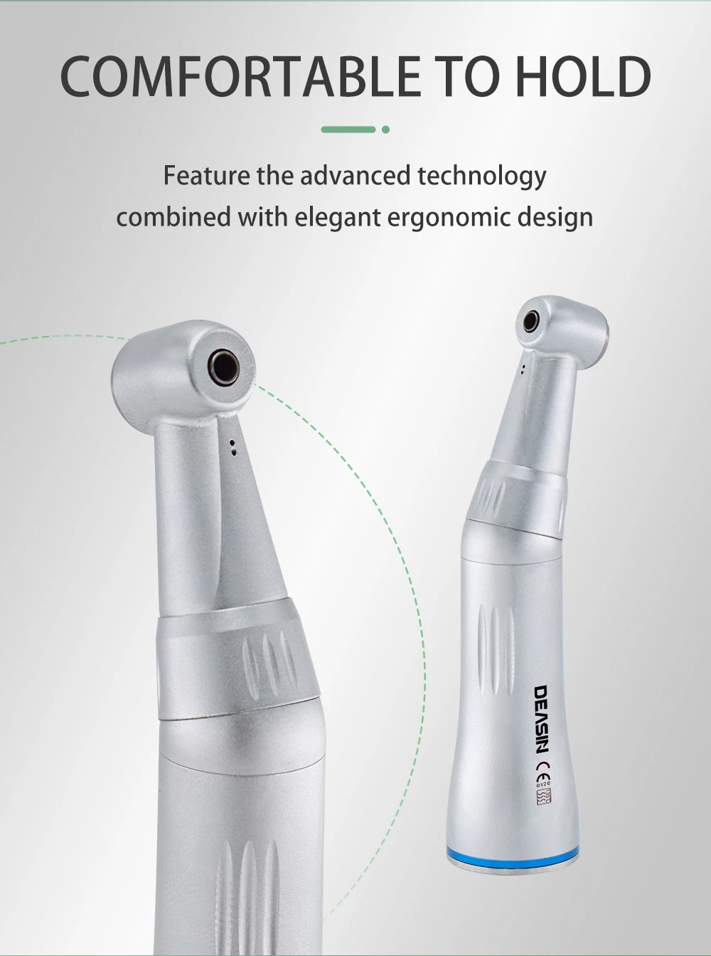 DEASIN Dental Innenwassersprührohr Low Speed Contra Angle Handstück E-Typ-Koppler blauer Ring Push Button Zahnheilkunde Werkzeug – Detail 5