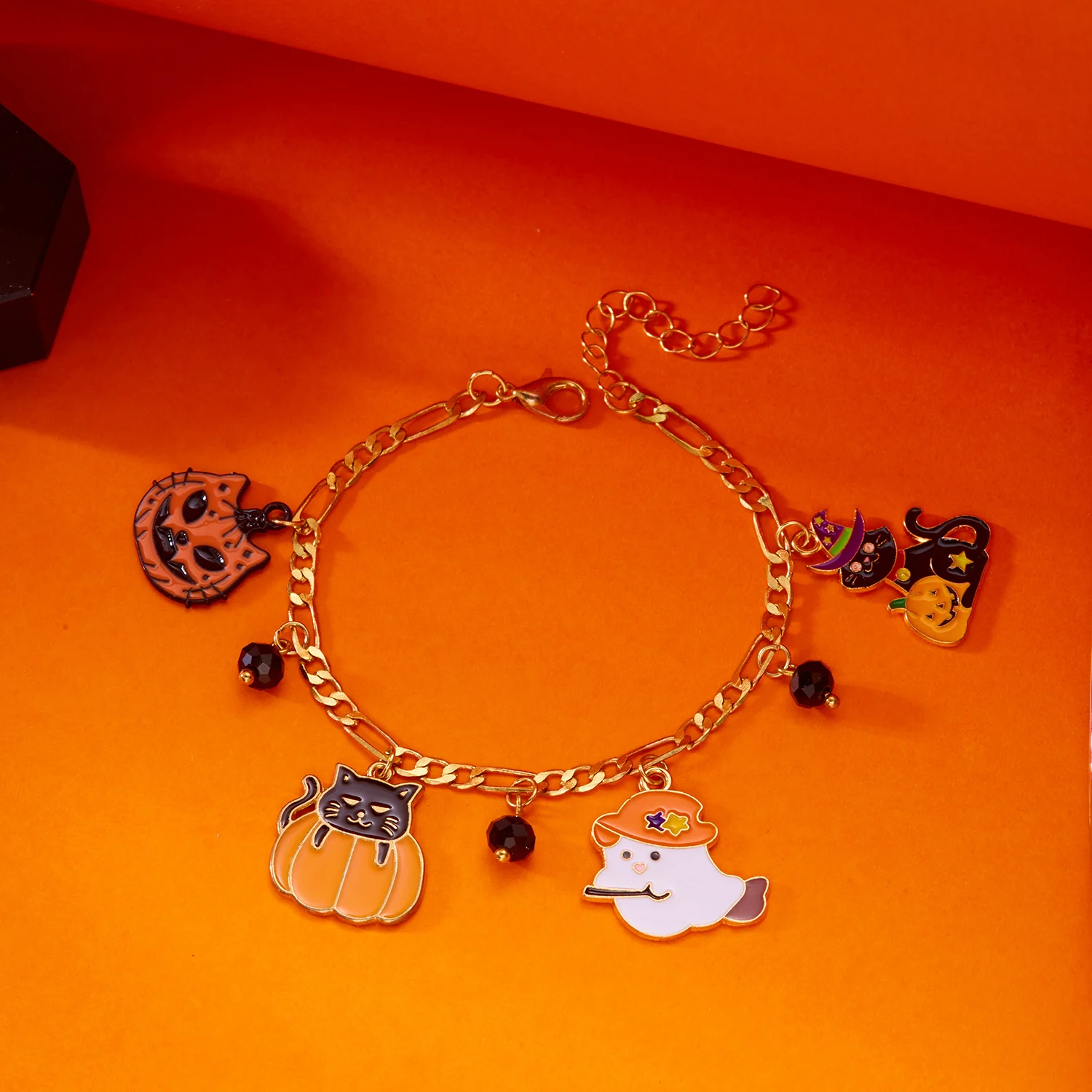 Halloween Geist Kürbis Spinne Katze Fledermaus Charm Armbänder für Frauen Lustige Skelett Schädel Anhänger Armbänder Party Schmuck Geschenke – Detail 20