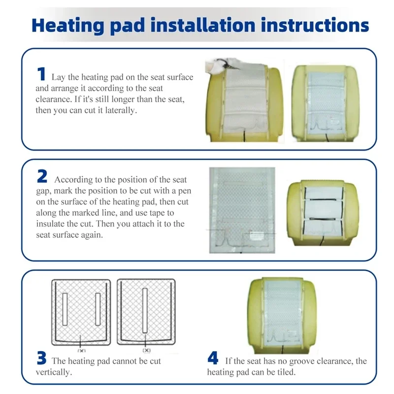 12V 범용 내장 카시트 히터, 탄소 섬유 시트 난방 패드, 3 단계 듀얼 라운드 제어 스위치 시스템 2 좌석에 적합