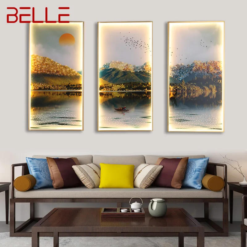 

BELLE Wall Sconces Lights Contemporary Three Pieces Suit Lamps Landscape Painting LED Creative For Home