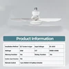 LED 30W ceiling fan light E27 with remote control for dimming, suitable for living room, study, household use, 85-265V 6