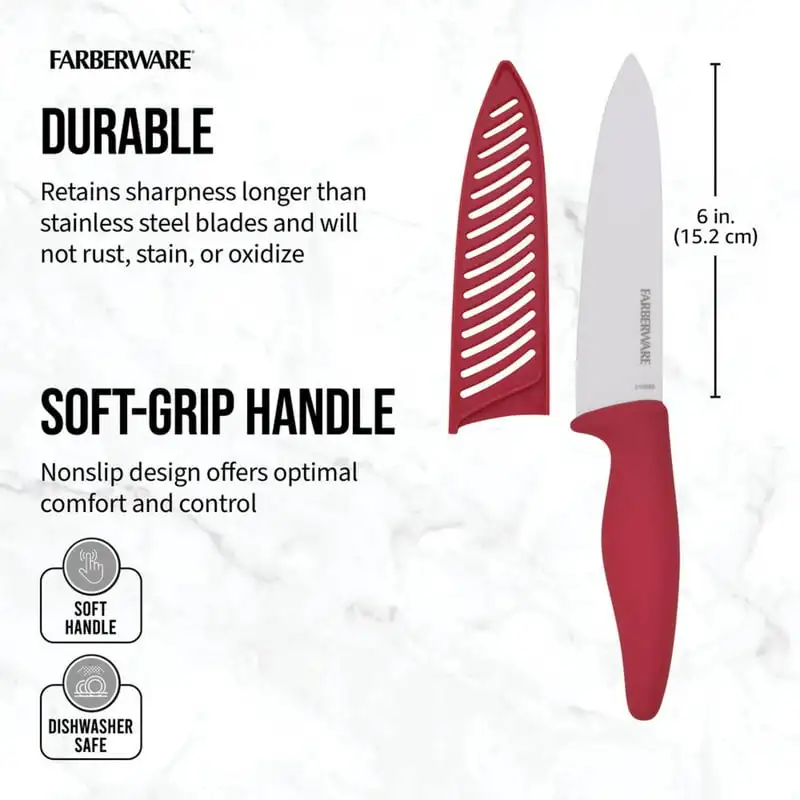 Farberware 3.5 Inch Green Apple Paring Knife With Sheath 