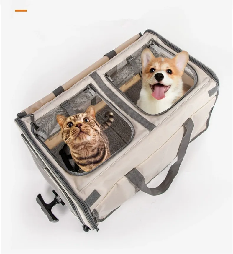 

Троллейка для домашних животных, портативная для путешествий на открытом воздухе, большая вместимость, для нескольких собак, складная, с перекрестными ногами, кошка на одно плечо, маленькая