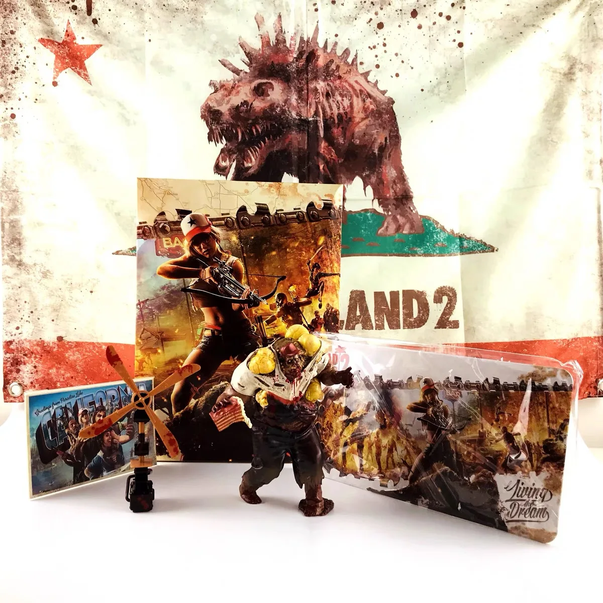 Hot Game 1/10 Scale Walking Dead Island Fat Zombie 6inch With Electric fan Post Card Action